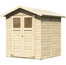 Holzgartenhaus mit Doppeltür und Fenstern