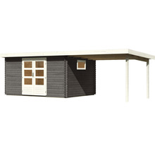Gartenhaus aus Holz mit Doppeltür und Vordach