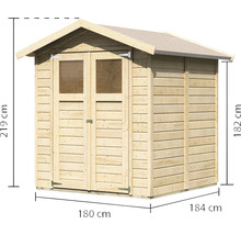 Gartenschuppen aus Holz mit Abmessungen