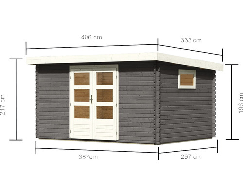 Holzgartenhaus mit Abmessungen