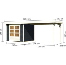 Abmessungen eines Gartenhauses mit Carport