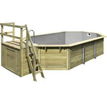 Holzpool mit Leiter und Plattform
