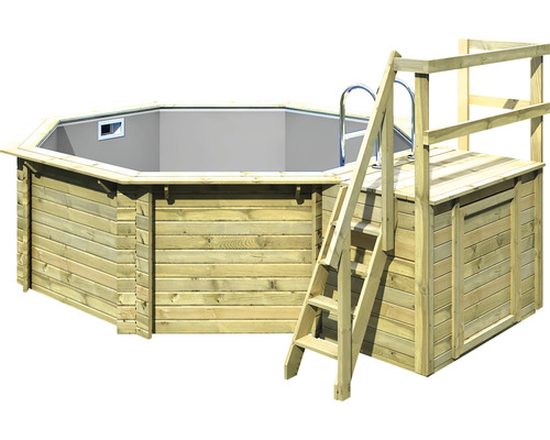 Holzpool mit Leiter und Plattform