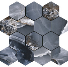 Sechseckige Mosaikfliese mit Steinoptik