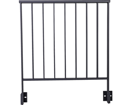 Pertura Geländer-Komplettset Triton anthrazit G-Form Aluminium für Seitenmontage 1 m Metallzaun zur Montage
