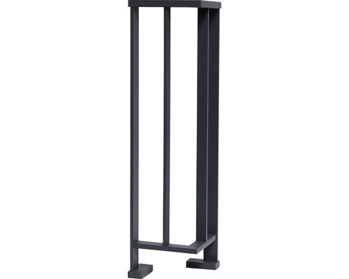 Pertura Geländereck-Set Triton anthrazit Aluminium für Bodenmontage 26x26 cm Metallpfosten für Zaunbau