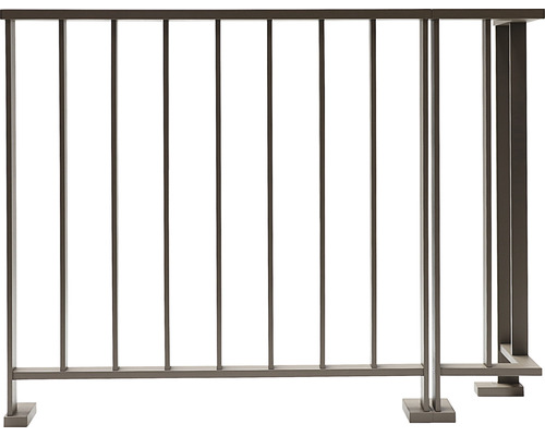 Pertura Geländer-Komplettset Triton taupe L-Form Aluminium für Bodenmontage 17,5 m Metallgeländer für den Außenbereich