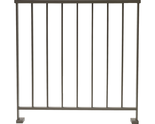 Pertura Geländer-Komplettset Triton taupe G-Form Aluminium für Bodenmontage 8 m Metallzaun zur Grundstücksbegrenzung