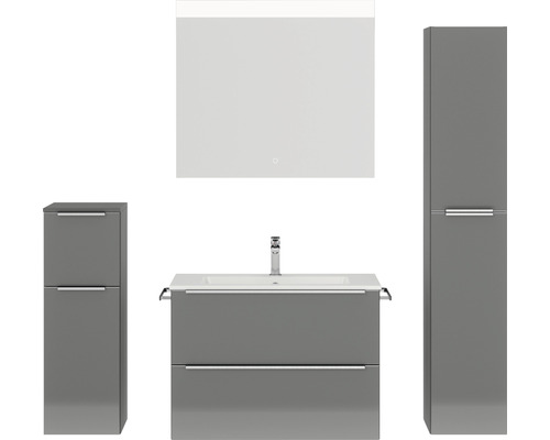 Bathroom furniture set Nobilia program 1 68 160x169.1x48.7 cm mineral marble sink we-