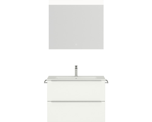 Bathroom Furniture Set Nobilia Program 1 48 81x169.1x48.7cm Mineral Marble Sink White-