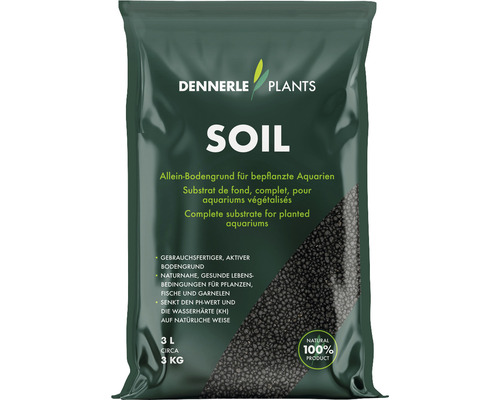 Aquarium Bodengrund DENNERLE PLANTS Soil 2 - 3 mm, ca. 3 kg schwarz