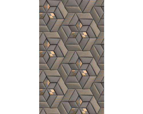 Fototapete Vlies 39178-1 The Wall II Sternengrafik Taupe 3-tlg. 159 x 280 cm Dekorative Wandpaneele mit geometrischem Muster