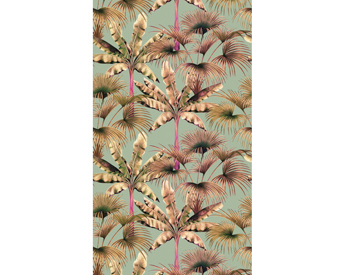 Fototapete Vlies 39183-2 The Wall II Dschungel blau beige 3-tlg. 159 x 280 cm Tapete mit Bananenpalmen- und Fächerpalmenmuster