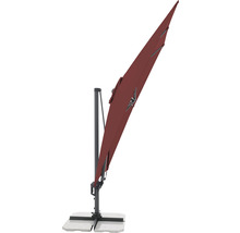 Roter Ampelschirm mit Standfuß