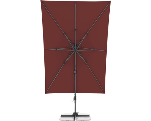 Rechteckiger Gartenschirm mit Gestell und Beschwerungsplatten