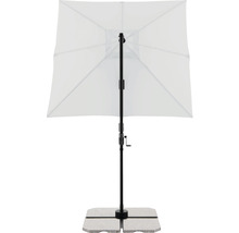 Quadratischer Sonnenschirm mit Kurbel und Schirmständer
