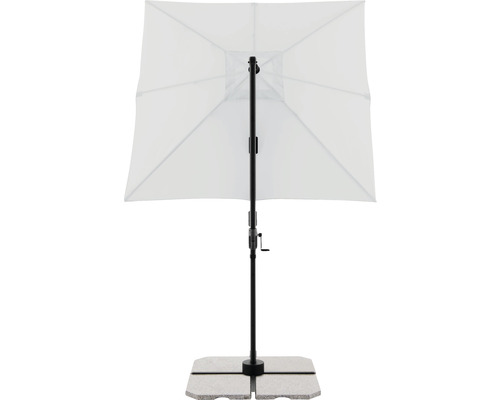 Quadratischer Sonnenschirm mit Kurbel und Schirmständer