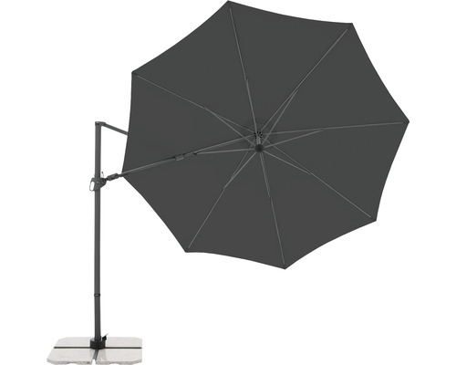 Sonnenschirm Ampelschirm Doppler DX Waterproof mit Kurbelfunktion Ø 335 cm Polyester anthrazit