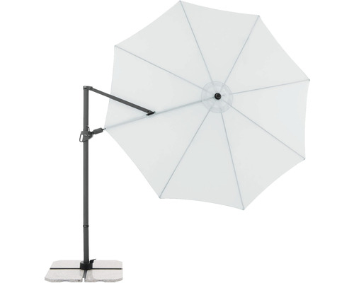 Sonnenschirm Ampelschirm Doppler DX Waterproof mit Kurbelfunktion Ø 335 cm Polyester grau
