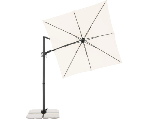 Quadratischer Ampelschirm mit Fuß