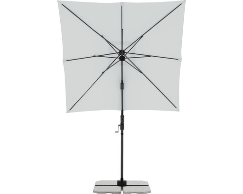 Quadratischer Sonnenschirm mit Ständer für den Außenbereich