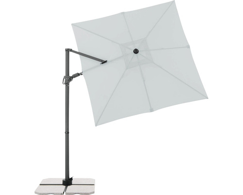 Quadratischer Ampelschirm mit Ständer für den Garten oder die Terrasse