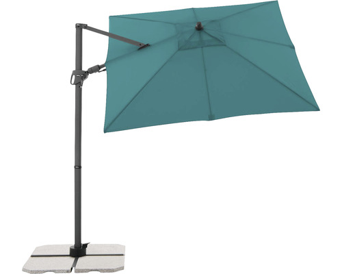 Freiarm-Sonnenschirm mit rechteckigem Schirm und stabilem Fuß