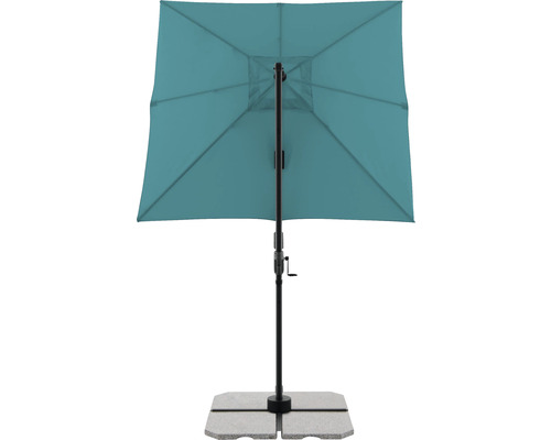 Quadratischer Sonnenschirm mit Kurbel und Ständer