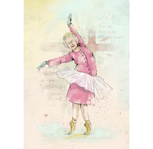 Illustration von Königin Elisabeth II. als Ballerina mit Krone und Tutu