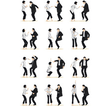 Illustration von tanzenden Paaren in Anzügen