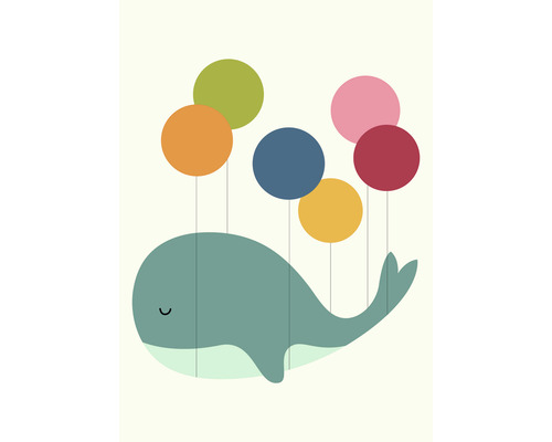 Illustration eines Wals mit Ballons