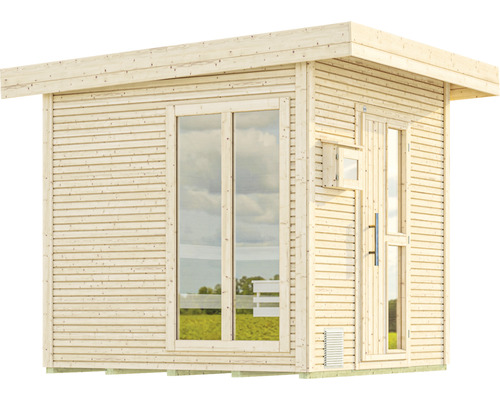 Holzgartenhaus mit Fenster und Tür