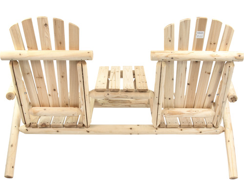 Doppelsitzbank aus Holz mit Tisch für den Garten