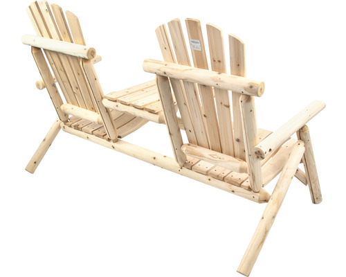 Doppelsitzer Gartenbank aus Holz im Adirondack-Stil
