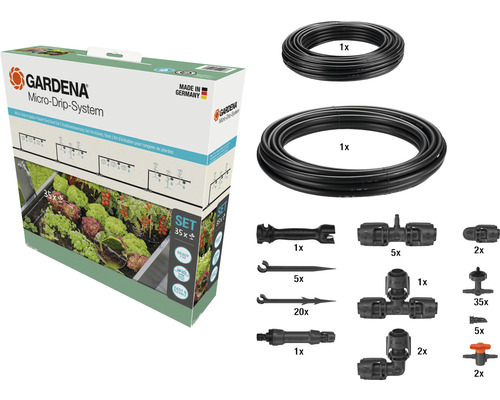 Gardena Micro-Drip-System Set für eine Bewässerung mit 35 Teilen