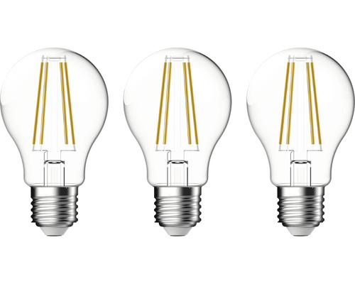 3x LED Lampe A60 E27/7,0W(60W) 806 lm 2700 K warmweiß klar 3 Stück 3x LED Lampe A60 E27/7,0W(60W) 806 lm 2700 K warmweiß klar 3 Stück