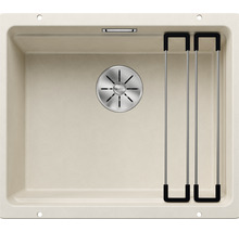 Beige Küchenspüle mit Abtropfgestell
