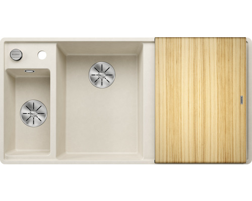 Spüle mit Abtropffläche und Schneidebrett