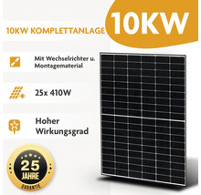 PV-Komplettanlage 25 Module 10 kWp inkl. Montagematerial und Wechselrichter für Flachdach ohne Aufständerung-thumb-0