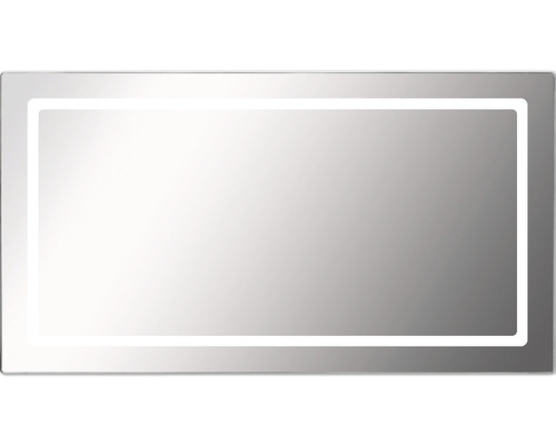 LED-Lichtspiegel Cordia MODERN LINE eckig 120x65 cm mit Alurahmen silber