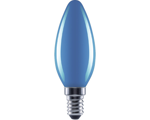 FLAIR LED Kerzenlampe C35 E14/2W blau Blaue Kerzenlampe mit E14 Sockel