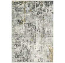 Teppich mit abstraktem Muster in Grau und Gelb