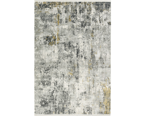 Teppich mit abstraktem Muster in Grau und Gelb