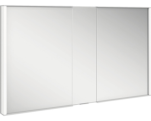 Unterputz LED-Spiegelschrank Keuco Royal Match 2-türig 120x15x70 cm silber Spiegelschrank mit drei Türen