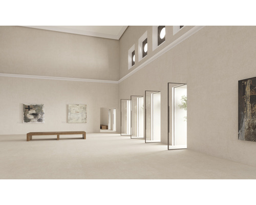 Feinsteinzeug Bodenfliese Ghent 4D 100x100 cm beige matt rektifiziert