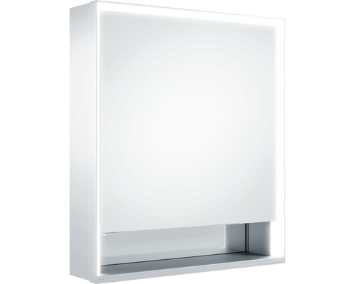 LED-Spiegelschrank Keuco Royal Lumos rechts 1-türig 65x16,5x73,5 cm silber mit Ablagefach