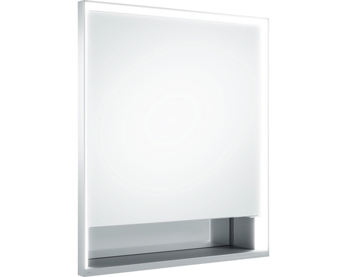Unterputz LED-Spiegelschrank Keuco Royal Lumos rechts 1-türig 65x16,5x73,5 cm silber mit Ablagefach offen