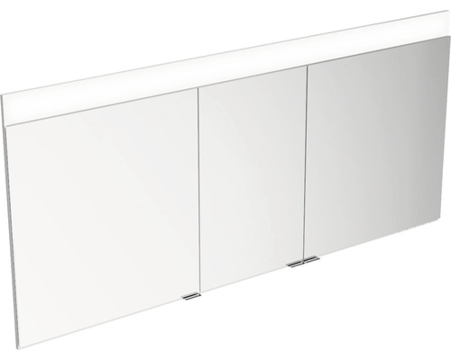 LED-Spiegelschrank Keuco Edition 400 2-türig 141x15,4x65 cm silber