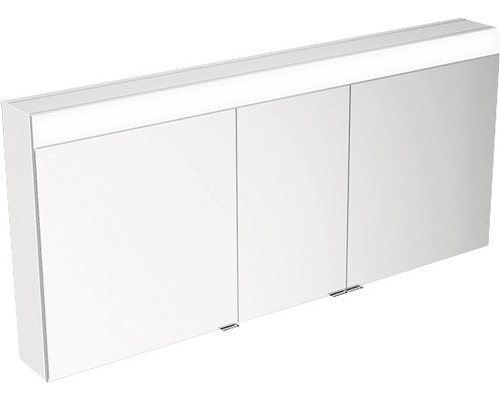 LED-Spiegelschrank Keuco Edition 400 2-türig 141x16,7x65 cm silber