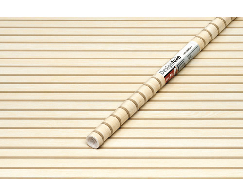 Rolle Designfolie Holzoptik auf horizontalen Holzpaneelen